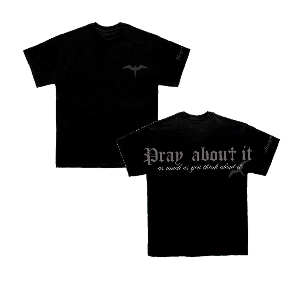 Pray About It Oversized Tee - Black