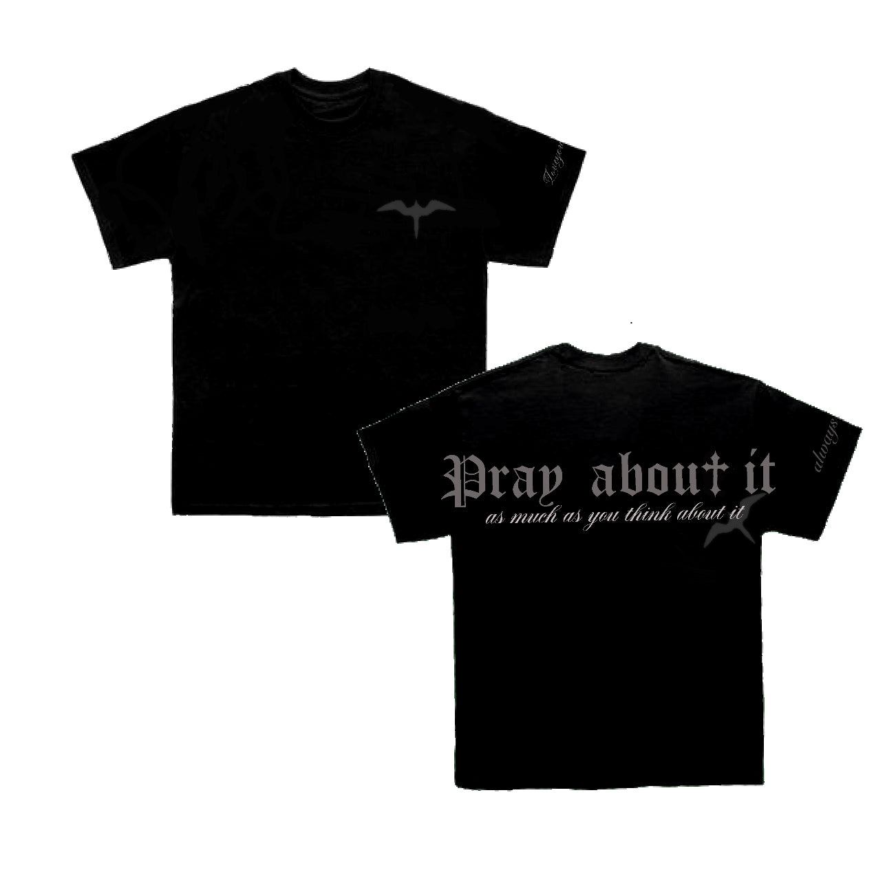 Pray About It Oversized Tee - Black