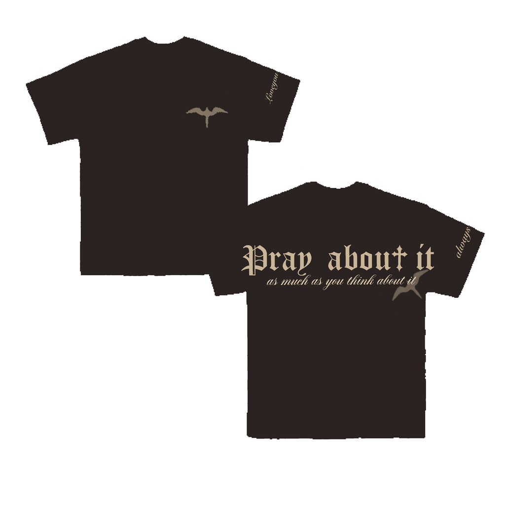 Pray About It Oversized Tee - Brown